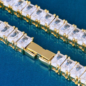 Krkc & Co Gold Diamond Bling Hiphop Iced Out Ketting Tennisketting 4*6Mm 22Inch 14K Wit Goud Ketting Kettingen Zirkoon Hals - Product Image 3