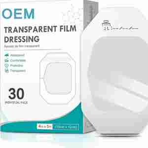 IV <span class=keywords><strong>Cannula</strong></span> fiksasi balutan Film transparan 4 "X 4.75" kotak 30 perban tahan air untuk berenang, mandi, luka - Product Image 1