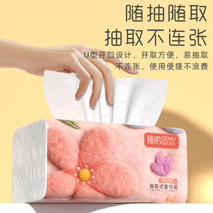 กระดาษเช็ดหน้าเจนนัว 28 แพ็ค ลายดอกไม้ ผ้าเช็ดหน้าแบบใช้แล้วทิ้ง สำหรับใช้ในบ้านและครัว - Product Image 1