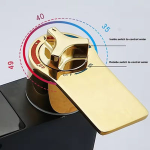 FEIDU Système de <span class=keywords><strong>douche</strong></span> mural carré moderne en acier inoxydable avec effet pluie, ensemble de <span class=keywords><strong>douche</strong></span> thermostatique numérique <span class=keywords><strong>LED</strong></span> pour salle de bain - Product Image 4