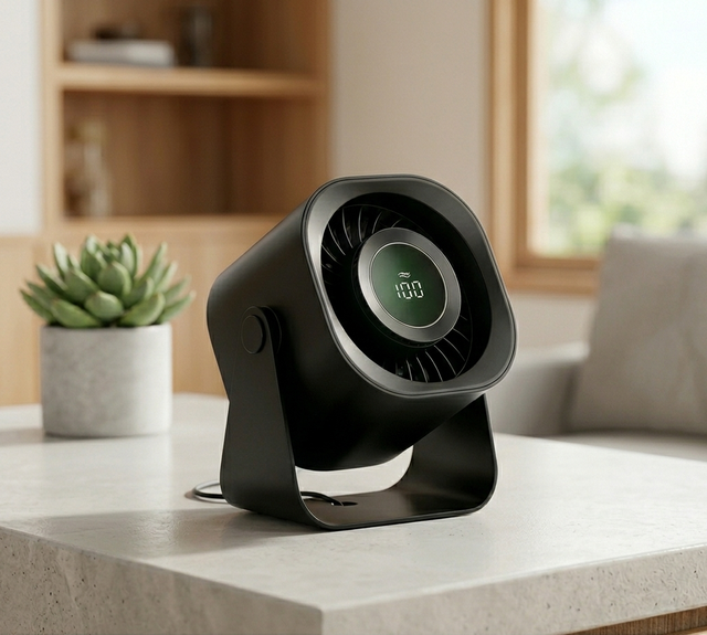 5000mAh Rechargeable Desktop Fan with LED Display Brushless Motor 220 Degree Rotation Portable Table Fan for Office Home