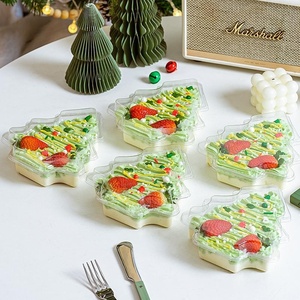 กล่องใส่อาหารรูปต้นคริสต์มาสแบบแข็งใส ทำจากพลาสติก PET รีไซเคิลได้ ปี 2024  แบบกำหนดเองได้ รุ่น 2024FB071 - Product Image 2