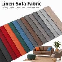 Tissu d'ameublement en faux lin tissé respirant, style uni, 100 % polyester, idéal pour les textiles d'ameublement