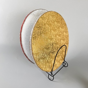 Plateaux à gâteaux en carton et aluminium personnalisés Sunshine, argentés et dorés, épais - Product Image 1