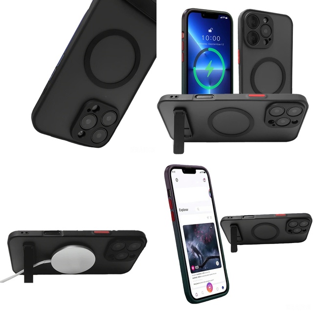 Phone Accessories Magnetic Casing for iPhone 17 Pro Max Air 16 15 14 Plus 13 11 12 Back Cover with Kickstand Case with Holder