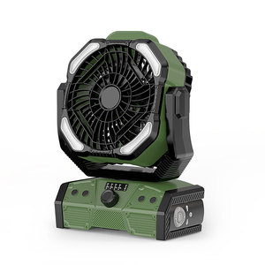 Portable Camping Fan With Light Rechargeable <b>Battery</b> Stepless Speed Adjustable Outdoor Fishing Tent Use - Product Image 5