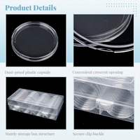 Boîte de rangement en plastique PS transparent pour capsules de pièces de monnaie recyclables de 27 mm, 100 pièces - Fournitures pour collection de pièces de monnaie en argent