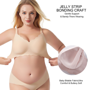 Sujetador de Maternidad sin Costuras con Borde Ondulado, Sujetador Deportivo sin Varillas para Mujeres en Periodo de Lactancia, Talla Grande - Product Image 4