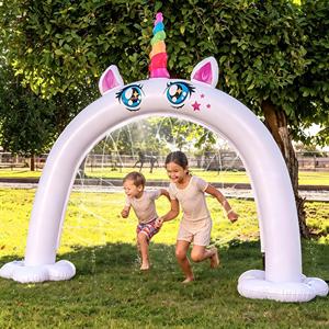 MAKE WAVES Arco de Unicornio Inflable de PVC con Aspersor 82x65 para Niños, Diversión Acuática de Verano en el Patio Trasero y Juego al Aire Libre - Product Image 1