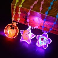 Collier LED clignotant, collier lumineux, perles acryliques colorées pour filles, accessoires de fête néon pour enfants, collier pendentif, cadeau