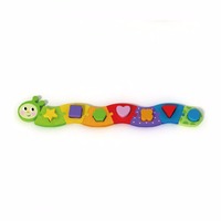Máquina de Clasificación de Geometría de Madera Caterpillar, Juguete Educativo Preescolar para Niños, Geometría Cognitiva y Colores