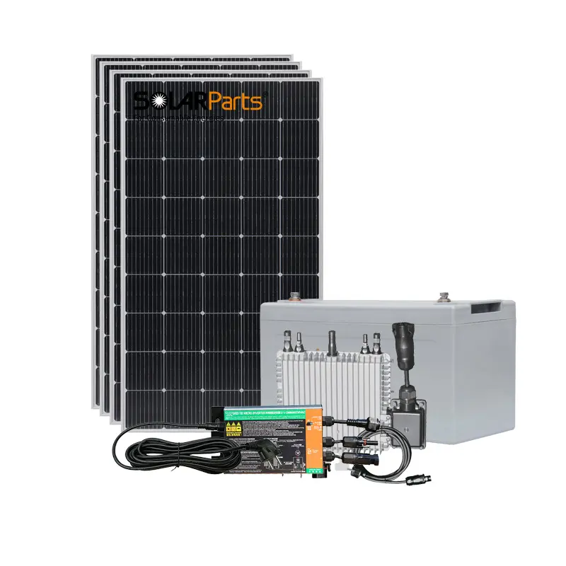 Sistema Solar de balcón de 1000 W y 1000 vatios, energía Solar en la red, Micro inversor de batería, sistema de energía solar para el hogar Plug-And-Play de 1Kw