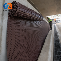 Planche de drainage à pointes marron, haute résistance à la traction, stabilisée aux UV, robuste, pour utilisation en talus de treillis d'ancrage