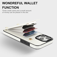 Étui portefeuille avec fentes pour cartes et bouton magnétique pour iPhone 17 Pro Max, 16 Plus, 15, 14, avec protection RFID