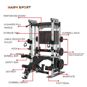 Stazione Multifunzione per Palestra Domestica con Pesi Integrati, Power Rack 6-in-1, Crossover, Stazione per Trazioni e Dip, Allenamento Completo per il Corpo - Product Image 2