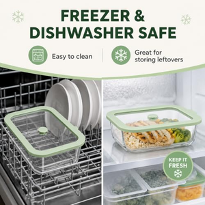 Recipiente de Vidrio para Almacenamiento de Alimentos, Apto para Microondas, Lavavajillas y Congelador, Hermético, Libre de BPA, para Uso en la Cocina y Fiestas - Product Image 3