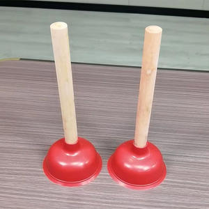 Groothandel 11cm Diameter Mini Riooltoiletzuiger met Lange Steel TPR Zuignap Zwart - Product Image 5