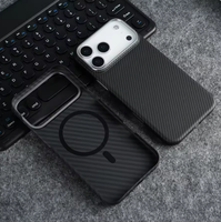 Coque de téléphone Gobelike en fibre de carbone Kevlar véritable pour iPhone 17 18 Pro Max, coque arrière en matériau Aramid avec aimant N52