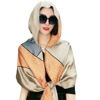 Koreanischer Stil Sommer Neuheit Cashew-Blumen-Sonnenschutz-Hut mit Schal, vielseitig einsetzbar, dünn, modisch, ethnisch, Polyester, Herren