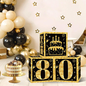 Cajas de decoración de feliz cumpleaños, cajas coloridas de globos de cumpleaños, suministros para fiestas, caja de cartón con tema de cumpleaños - Product Image 1