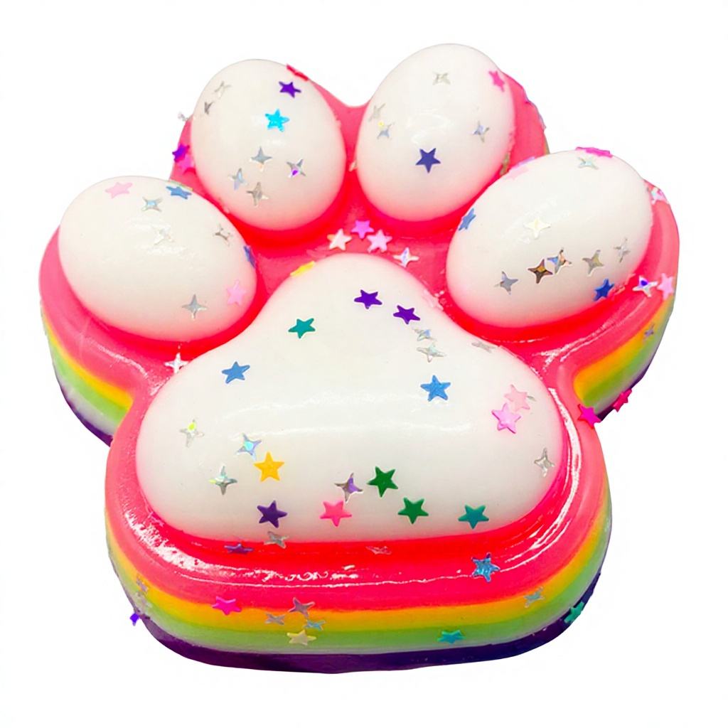 JO Non-Toxic Multi-Color TPR Mochi Cat Paw Sensory Toy-Squeezable Soft Squishy Stress Relief for Kids 3+ & Adults Durable 6cm
