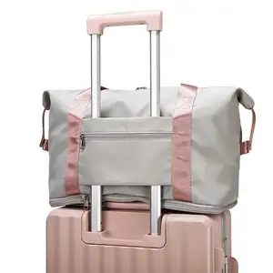 ピンクの旅行ジムバッグスポーツダッフルカスタムセット折りたたみ式その他の子供荷物防水男性大容量トラベルバッグ