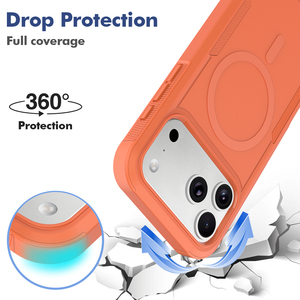 Étui de téléphone rigide en TPU+PC avec design d'armure de charge sans fil antichoc pour <span class=keywords><strong>12</strong></span>/13/14/15/16/17 <span class=keywords><strong>Pro</strong></span> <span class=keywords><strong>Max</strong></span> avec magnétique - Product Image 2