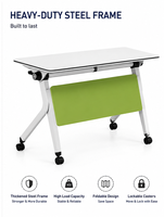 Tables et chaises de conférence pliantes en métal, table longue mobile, table extensible avec roulettes, table de formation, table pliante extensible