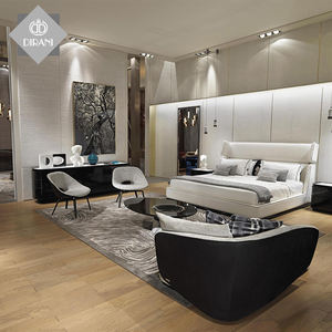 Ensemble de <span class=keywords><strong>lit</strong></span> en cuir blanc créateur, mobilier de luxe de haute qualité, <span class=keywords><strong>lit</strong></span> <span class=keywords><strong>double</strong></span> king moderne - Product Image 2