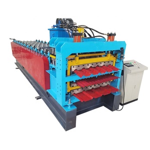 Vật liệu xây dựng ibr Bảng điều chỉnh tôn kim loại thép tráng men ngói làm tấm lợp máy móc ba lớp cuộn tạo thành máy - Product Image 1