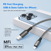 Cable USB C a Lightning con Certificación MFi, PD 9V2A, Cable de Carga Rápida y Transferencia de Datos USB Tipo C con Trenzado de Nailon para iPhone