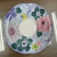 Tasse à café personnalisée imprimée fleur décor élégant vintage luxe en céramique porcelaine turque vente en gros tasses à thé et avec soucoupes ensemble