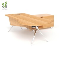 Bureau de direction moderne IULTRA, modulaire, facile à assembler, respectueux de l'environnement, en bois de mahogany MDF MFC, grand ensemble de table de bureau pour directeur