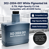Encre pigmentée blanche C q302-2004-001 0,75L pour imprimante à jet d'encre continu compatible qCi3200, encre de qualité supérieure