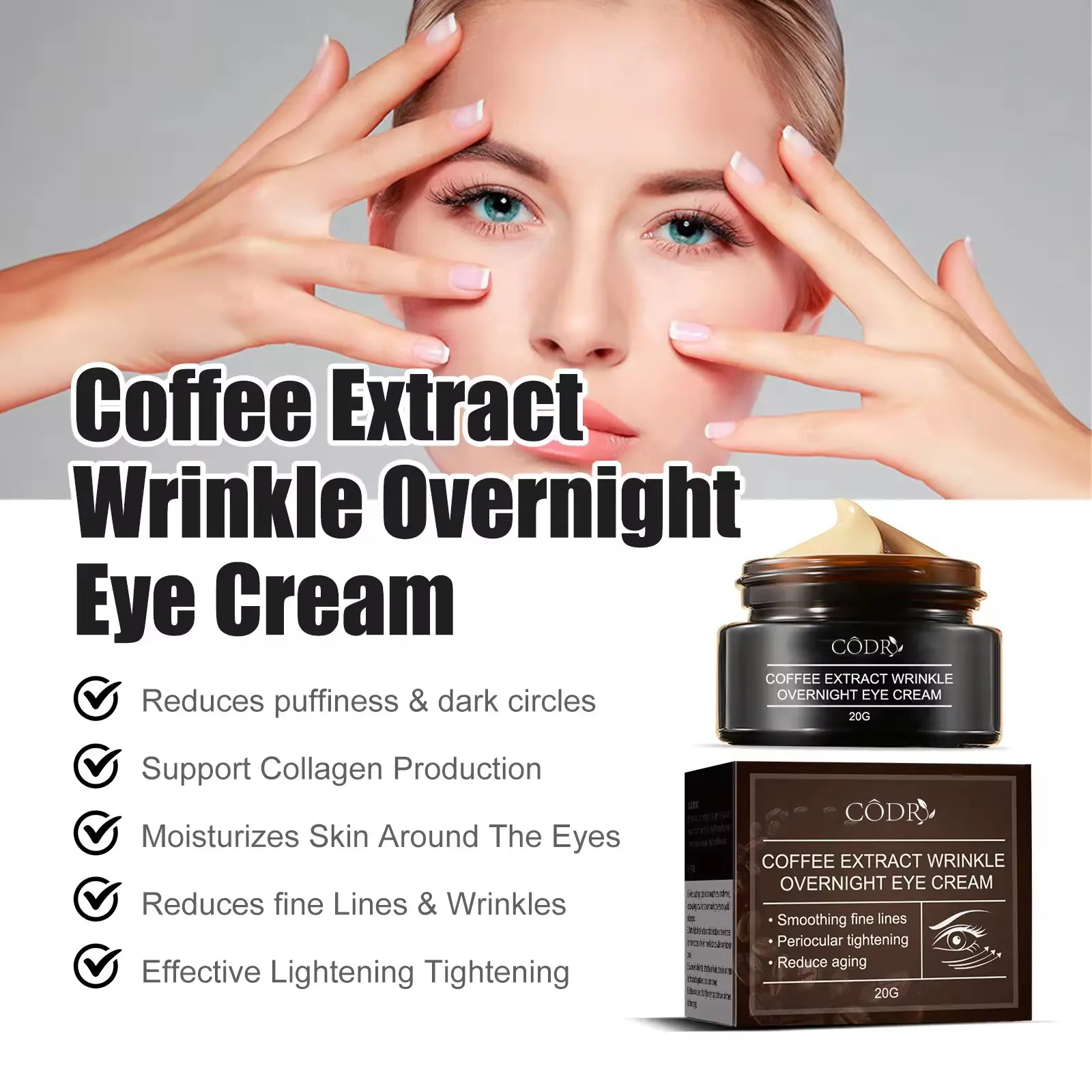 OEM Pro-Xylane Caviar Peptide Anti wrinkle Eye Cream for Dark Circles and Puffiness Under Eye Bags Removal Cream Eye Cream