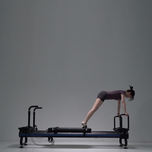 Reformer per <span class=keywords><strong>Pilates</strong></span> Aerobico con Strisce Blu per Centri Fitness, Allenamento Cardio e Core per Lezioni di Gruppo - Product Image 6