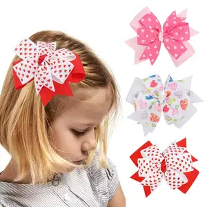 Cute Baby Hair Bows Clips Sweet Heart Pink Hairpins Barrettes for Baby Girls Lovely Valentine's Day Hair Accessories