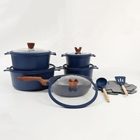 Ensembles de casseroles en marbre de haute qualité 15 pièces fond à induction nouvelle grande marmite en aluminium antiadhésive Durable pour un usage commercial