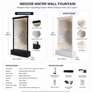 <span class=keywords><strong>Fontaine</strong></span> <span class=keywords><strong>murale</strong></span> d'eau personnalisée en acier inoxydable, verre et métal pour jardins et intérieurs - Product Image 5