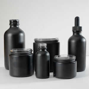 10 ml 50 ml 100 ml Matte Ronde Zwarte Dikke Glazen Cosmetische Serum Dropper Haarolieflessen - Product Image 5