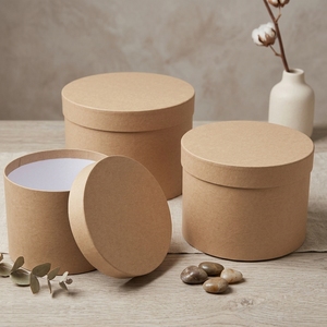 Emballage de luxe en tube cylindrique rigide en carton kraft estampé à l'or pour cadeaux d'entreprise, tube en papier pour cadeau - Product Image 1