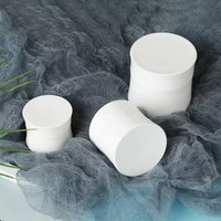 Pot de crème à taille froncée à bord de bordure d'emballage cosmétique 15g 30g 50g pots de crème de bouteille de corset de beurre corporel en plastique blanc