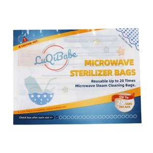 6/10 bolsas de esterilización de <span class=keywords><strong>microondas</strong></span> para biberones, chupetes, piezas de extractor de leche, sin BPA, reutilizables, limpieza rápida de 3-5 min - Product Image 4