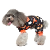 Pyjama d'Halloween pour animaux à quatre pattes, en polyester doux, imprimé fantôme et citrouille, costume d'automne-hiver pour chien, pyjama d'intérieur