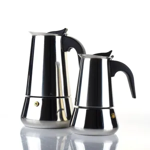 X Aço Inoxidável Italiano Espresso máquina de Café Cappuccino Latte Coador Pote Moka Fogão Greca B26 2 Xícara de Café Expresso