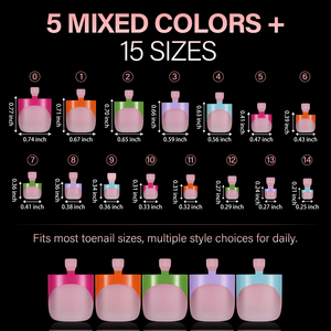 Faux <span class=keywords><strong>ongles</strong></span> de pieds press-on 5 couleurs naturelles, pointe française, brillants, couleurs fluorescentes, imperméables, pour usage quotidien - Product Image 5