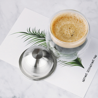 Kapsul Kopi Logam Ramah Lingkungan Grosir OEM, Cangkang Kosong Isi Ulang Espresso, Kompatibel dengan Filter Vertuo, Dapat Digunakan Kembali