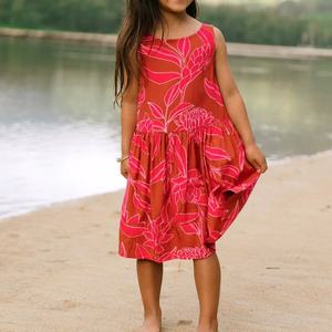 Vestido Informal Sin Mangas con Cuello Redondo, Estampado Hawaiano, Diseño Personalizado OEM, Vestido de Lino para Niños - Product Image 2