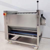 400KG/H Falcon borstelrol aardappel- en fruitwasmachine, roestvrij staal, automatische wortelgewaswasser en -schiller