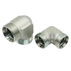 Conexión de Tubería en Codo de <span class=keywords><strong>Ángulo</strong></span> Recto Hidráulica 1C9/1D9, <span class=keywords><strong>Doble</strong></span> Cabezal, Funda de Cartucho, Férula Simple, Estándar DIN, Alta Presión, Zinc - Product Image 1